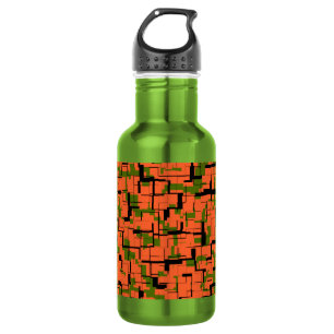Digital Camo Green Oranje Pattern Waterfles