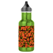 Digital Camo Green Oranje Pattern Waterfles (Rechts)