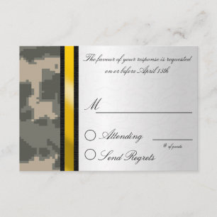 Digital Camouflage Reply Card RSVP Kaartje