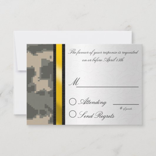Digital Camouflage Reply Card RSVP Kaartje (Voorkant)