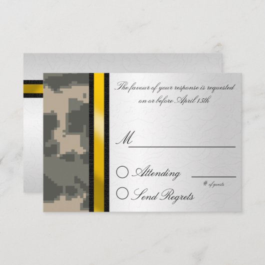 Digital Camouflage Reply Card RSVP Kaartje (Voorkant / Achterkant)