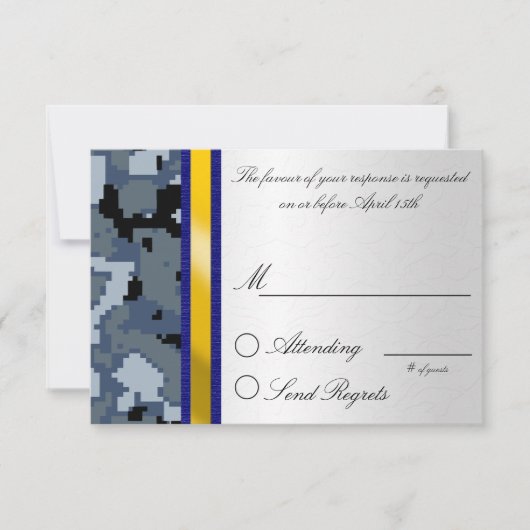 Digital Camouflage Reply Card RSVP Kaartje (Voorkant)