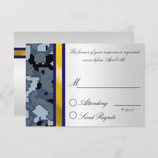 Digital Camouflage Reply Card RSVP Kaartje (Voorkant / Achterkant)