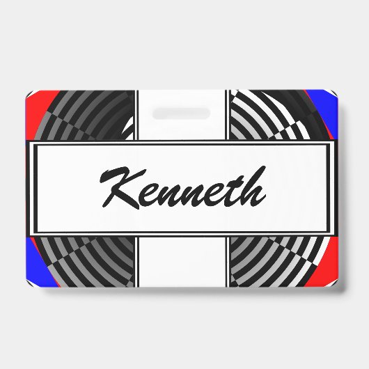 Digital Checker Yin Yang door Kenneth Yoncich Badge (Voorzijde)