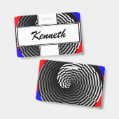 Digital Checker Yin Yang door Kenneth Yoncich Badge (Voor- en achterkant)