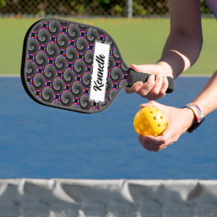 Digital Checker Yin Yang door Kenneth Yoncich Pickleball Paddle