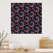 Digital Checker Yin Yang door Kenneth Yoncich Poster (Keuken)