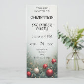 Digital Christmas Eve Dinner party Invitation Kaart (Staand voorkant)