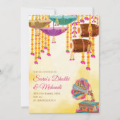 Digital Dholki invites Mehndi invitations, Mehndi  Kaart (Voorkant)