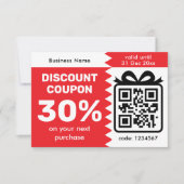Digital Discount Coupon With QR Code Logo Purple Kaart (Voorkant)