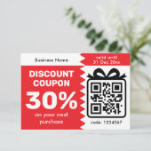 Digital Discount Coupon With QR Code Logo Purple Kaart (Staand voorkant)