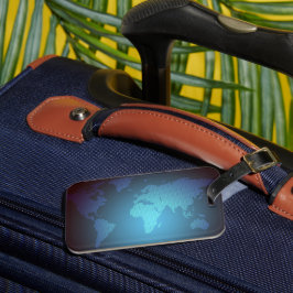 Digital Dot World Map Gradient Art Bagagelabel