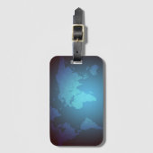 Digital Dot World Map Gradient Art Bagagelabel (Voorkant (verticaal))