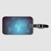 Digital Dot World Map Gradient Art Bagagelabel (Voorkant (horizontaal))