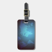 Digital Dot World Map Gradient Art Bagagelabel (Voorkant verticaal)