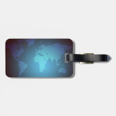 Digital Dot World Map Gradient Art Bagagelabel (Achterkant horizontaal)
