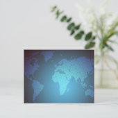 Digital Dot World Map Gradient Art Briefkaart (Staand voorkant)