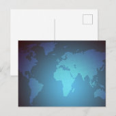 Digital Dot World Map Gradient Art Briefkaart (Voorkant / Achterkant)