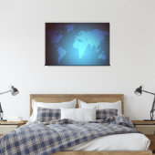 Digital Dot World Map Gradient Art Canvas Afdruk (Insitu (Slaapkamer))