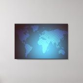 Digital Dot World Map Gradient Art Canvas Afdruk (Voorkant)