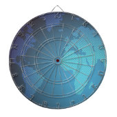 Digital Dot World Map Gradient Art Dartbord (Voorkant)