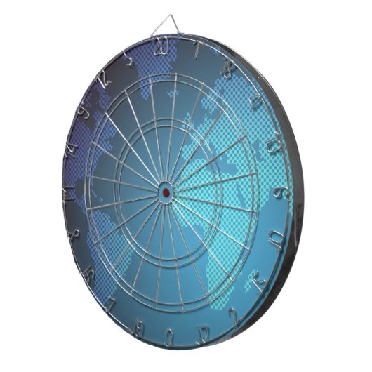 Digital Dot World Map Gradient Art Dartbord (Voorkant Rechts)