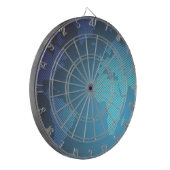 Digital Dot World Map Gradient Art Dartbord (Voorkant Links)