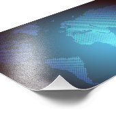 Digital Dot World Map Gradient Art Foto Afdruk (Hoek)