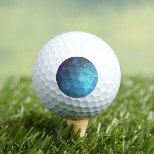 Digital Dot World Map Gradient Art Golfballen (Insitu Shirt)