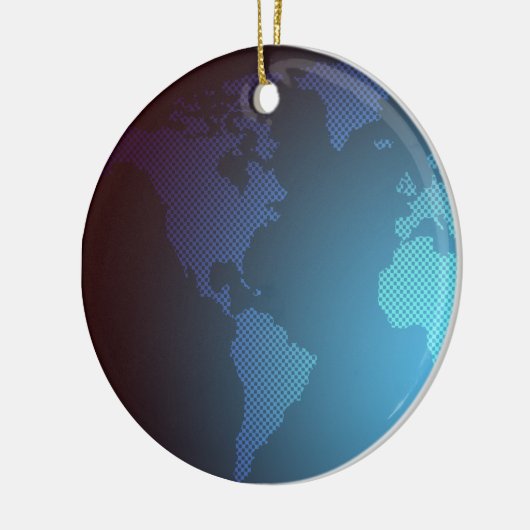 Digital Dot World Map Gradient Art Keramisch Ornament (Links)