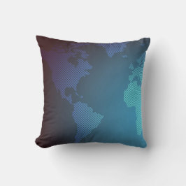 Digital Dot World Map Gradient Art Kussen