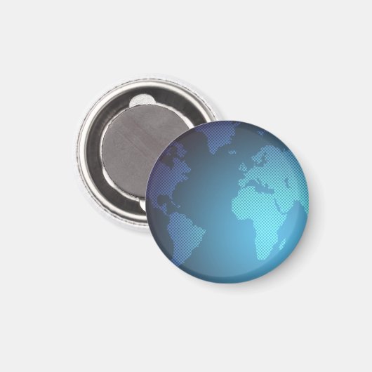 Digital Dot World Map Gradient Art Magneet (Voorkant / Achterkant)