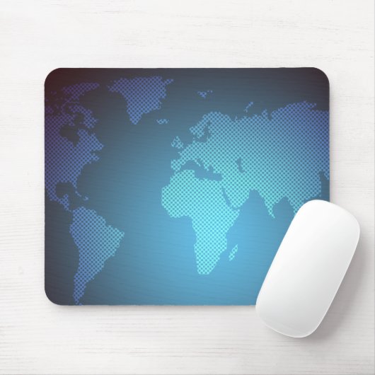 Digital Dot World Map Gradient Art Muismat (Met muis)