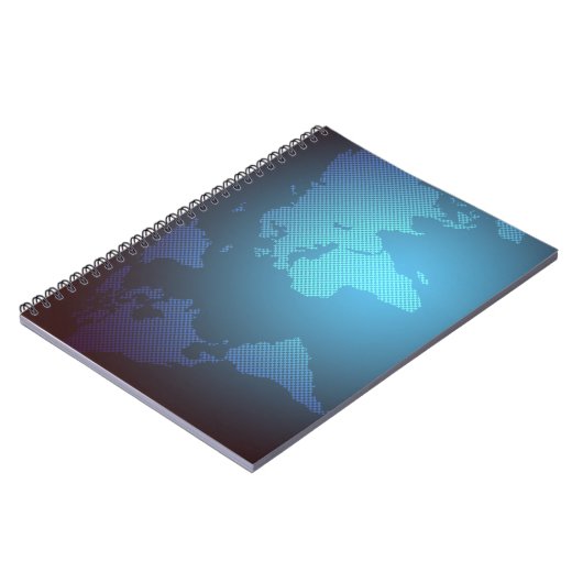 Digital Dot World Map Gradient Art Notitieboek (Linkerzijde)