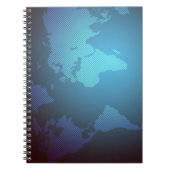 Digital Dot World Map Gradient Art Notitieboek (Voorkant)