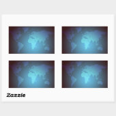 Digital Dot World Map Gradient Art Rechthoekige Sticker (Vel)