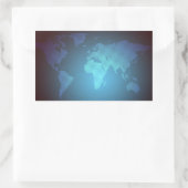 Digital Dot World Map Gradient Art Rechthoekige Sticker (Tas)