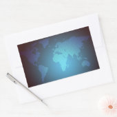Digital Dot World Map Gradient Art Rechthoekige Sticker (Envelop)