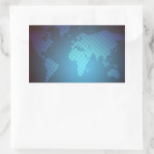 Digital Dot World Map Gradient Art Rechthoekige Sticker (Tas)
