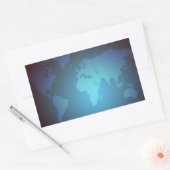 Digital Dot World Map Gradient Art Rechthoekige Sticker (Envelop)