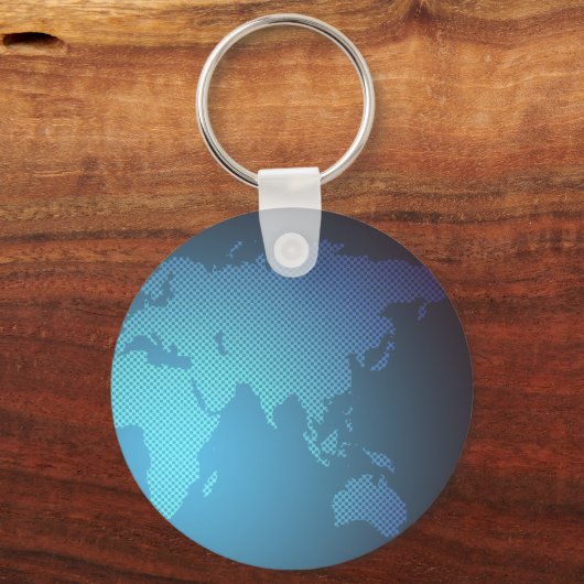 Digital Dot World Map Gradient Art Sleutelhanger (Achterkant)
