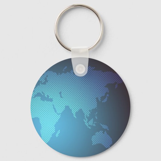 Digital Dot World Map Gradient Art Sleutelhanger (Achterkant)