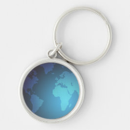 Digital Dot World Map Gradient Art Sleutelhanger