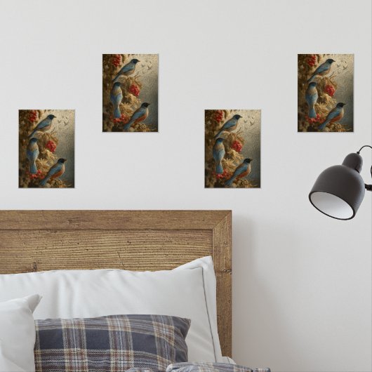 Digital drawing birds muurkunst sets (Slaapkamer)