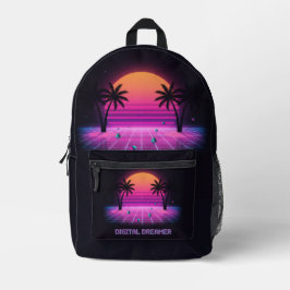 Digital Dreamer Aesthetic Backpack Bag Bedrukte Rugzak