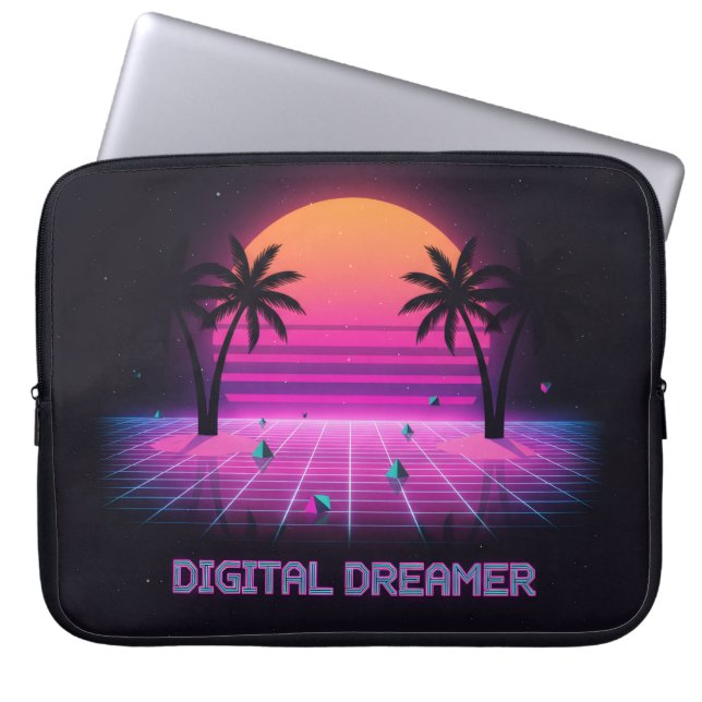 Digital Dreamer Gestoffeerde Laptophoes Laptop Sleeve (Voorkant)