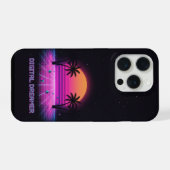 Digital Dreamer Neon Grid iPhone Hoesje 15 Pro Case (Achterkant horizontaal)