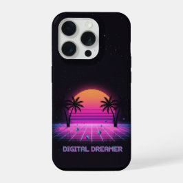 Digital Dreamer Neon Grid iPhone Hoesje 15 Pro Case