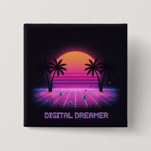 Digital Dreamer Retro Lapel Button (Voorkant)