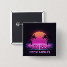 Digital Dreamer Retro Opspelingsknop Vierkante Button 5,1 Cm
